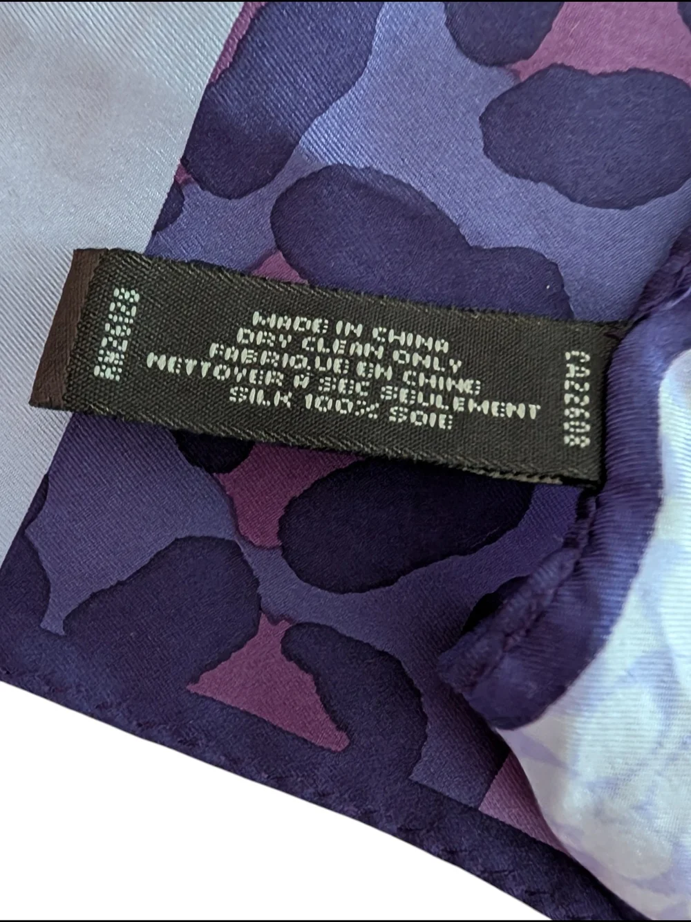 Coach Purple Logo Print Square Silk Scarf and Box